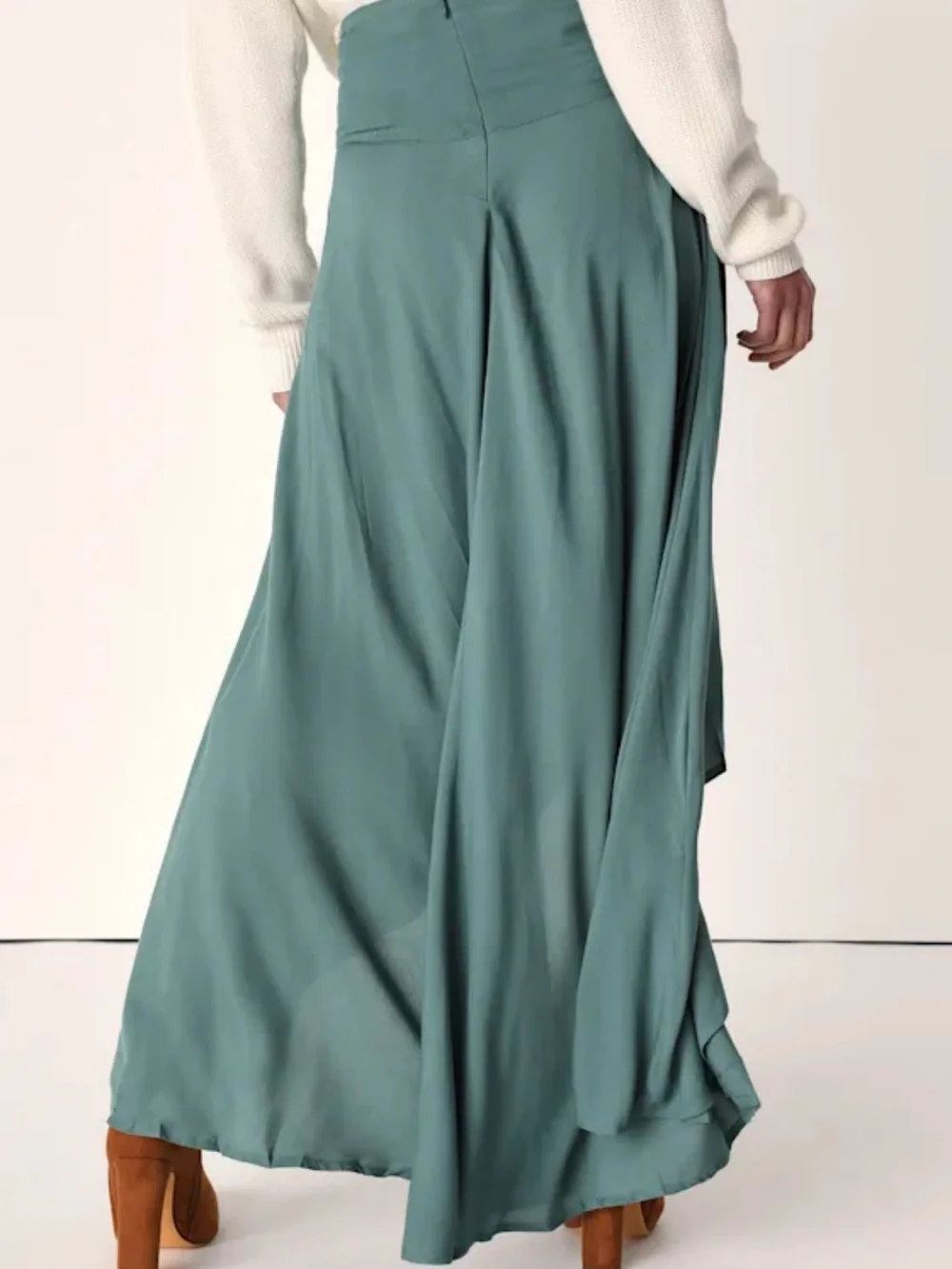 Women's Hi-Lo Maxi Skirt — Slate Green